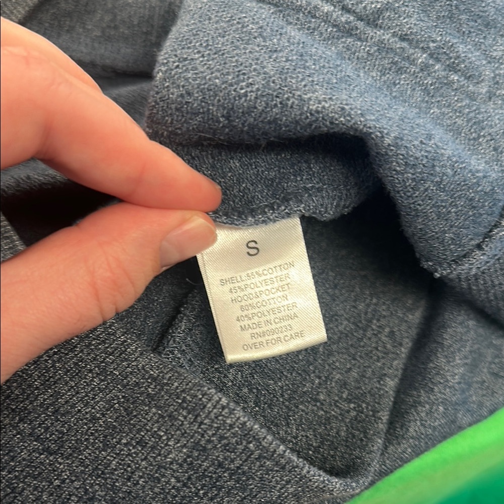 PacSun Men's Blue Hoodie with Patterned Hood - Picture 5 of 6